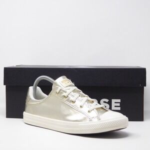 NEW Converse Womens Sneaker Gold Metallic CTAS Dainty Lucky Ox A15448C Size 7